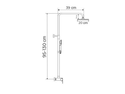 Mixxus Sprchový sloup s baterií SUS-003-J BLACK 00-00000037
