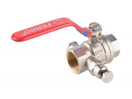 Novaservis Kulový plnoprůtočný kohout s vypouštěním, páka MM 6/4" KFPO5