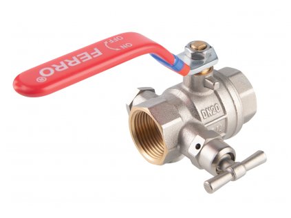 Novaservis Kulový plnoprůtočný kohout s vypouštěním, páka MM 1/2" KFPOM1