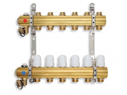 Novaservis Rozdělovač s regulačními, termost. a mech. ventily 11-okruhů RZ11S