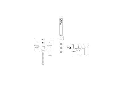 nastenna vanova baterie modernvarium s prislusenstvim chrom