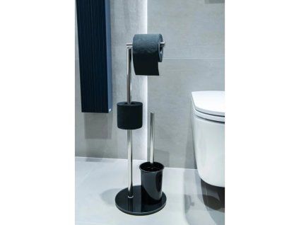 wc stetka drzak papiru nerez a cerna barva
