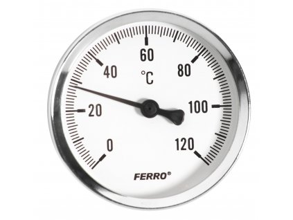 Novaservis Teploměr 63mm 1/2" AXIALNÍ 0-120°C T63120A