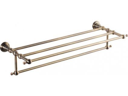 Sapho DIAMOND polička na ručníky s hrazdou, 600mm, bronz 1318-14