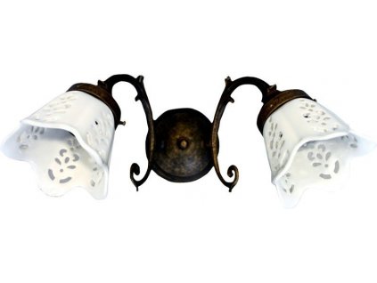 Sapho BRINDISI svítidlo 2xE14, 40W, 230V, keramické stínítko, IP21, bronz MC052