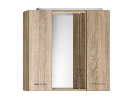 Aqualine ZOJA/KERAMIA FRESH galerka s LED osvětlením, 70x60x14cm, dub platin 45029