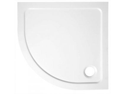 Aqualine TECMI sprchová vanička z litého mramoru, čtvrtkruh 80x80cm, R550, bílá PQ558