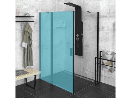 Polysan ZOOM BLACK boční stěna 800mm, čiré sklo ZL3280B