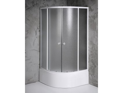 Aqualine ARLEN čtvrtkruhová sprchová zástěna 800x800x1500 mm, sklo Brick BTR803