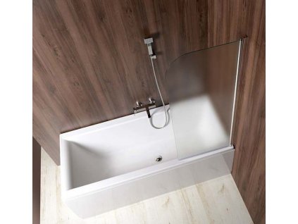 Aqualine VILMA vanová zástěna 600x1400 mm, chrom, pravá, sklo matné AQ6018P