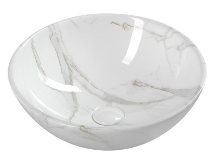 Sapho DALMA keramické umyvadlo na desku, Ø 42cm, carrara MM117
