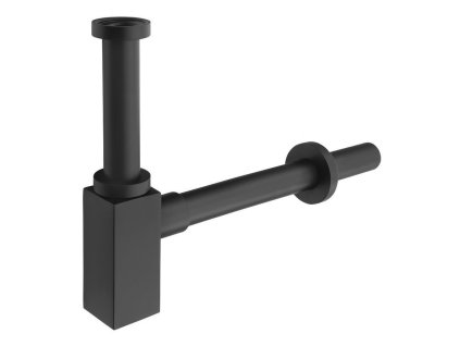 Sapho Umyvadlový sifon 5/4", odpad 32mm, hranatý, černá mat SI415