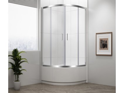 Polysan SELMA čtvrtkruhová sprchová zástěna 900x900x1650mm, čiré sklo MD2516