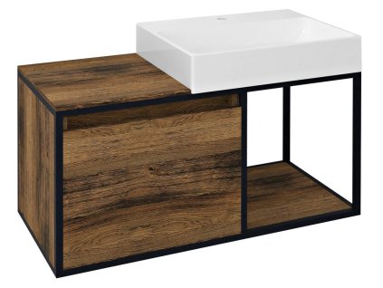 Sapho SKARA umyvadlová skříňka 100x49,5x46,5cm, černá mat/dub Collingwood CG004-1919