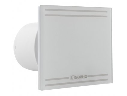 Sapho GLASS koupelnový ventilátor axiální s časovačem, 8W, potrubí 100mm, bílá GS102