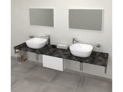 Sapho AVICE deska pod umyvadlo 200x50cm, tl.5cm, štípaný kámen AV209