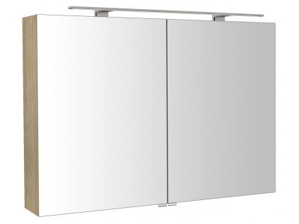 Sapho RIWA galerka s LED osvětlením, 101x70x17cm, jilm bardini RIW100-0013