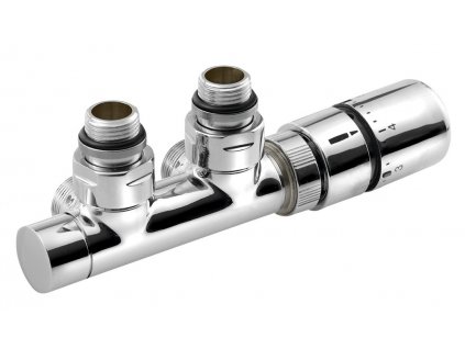 Sapho TWIN připojovací sada ventilů termostatická pro středové připojení, pravá, chrom CP3010S