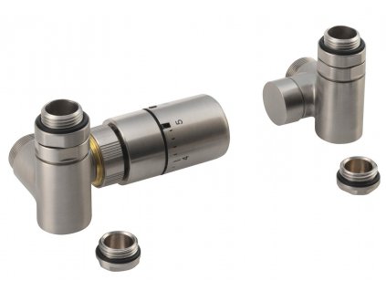 Sapho CORNER COMBI připojovací sada ventilů termostatická, levá, nerez mat CP3521S