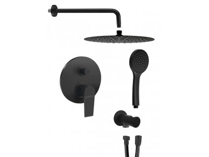 Sapho KAI podomítkový sprchový set s pákovou baterií, 2 výstupy, černá KA42/15-01