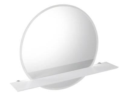 Sapho VISO kulaté zrcadlo s LED osvětlením a policí ø 80cm, bílá mat VS080-01