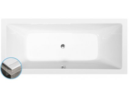 Polysan KRYSTA SLIM obdélníková vana 180x80x39cm, bílá 71710S
