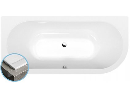 Polysan VIVA L SLIM asymetrická vana 175x80x47cm, bílá 70119S
