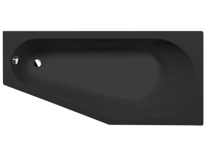 Polysan TIGRA R asymetrická vana 170x80x46cm, černá mat 90611.21