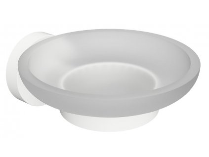 Sapho X-ROUND WHITE mýdlenka, mléčné sklo, bílá mat XR803W