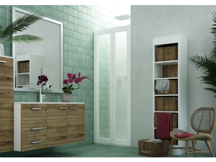 FORTE Sprchová zástěna DOMINO Barva rámu - Bílá, Rozměr A - 95 cm, Rozměr C - 185 cm, Směr zavírání - Univerzální Levé / Pravé, Výplň - Polystyrol 2,2 mm (acrilico) BSDOM97P