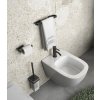 Gedy SAMOA WC štětka závěsná, mléčné sklo, černá mat A83314