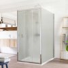 Mereo Sprchový kout, Lima, obdélník do prostoru U, trojdílné, zasun., 80x100x80 cm, chrom ALU, sklo Point CK89652K