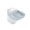 WC set OVALE BASSO RIMLESS: závěsné WC se sedátkem, duofix, podložka, tlačítko černé, OLKLT053ER006