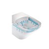 WC set OVALE BASSO RIMLESS: závěsné WC se sedátkem, duofix special, podložka, tlačítko bílé, OLKLT053ER009