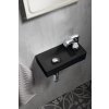 Sapho ZOE keramické umývátko 37x18cm, otvor pro baterii vpravo, černá mat AR495B