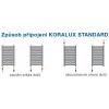 KORADO KORALUX STANDARD koupelnový radiátor 1500/600, spodní připojení, bílá RAL9016, KSC-150060-00-10