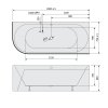 Polysan VIVA R MONOLITH asymetrická vana 180x75x60cm, bílá/černá 72129MB