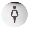 Sapho Cedule WC dámy, Ø 75mm, nerez mat XP111