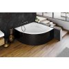 Polysan ROSANA MONOLITH rohová vana 146x146x63cm, bílá/černá 63119MB