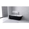 Polysan SUSSI L rohová stojící vana, litý mramor 150x70x49,5cm, černá/bílá 93241L