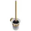 Sapho X-ROUND GOLD WC štětka závěsná, mléčné sklo, zlato mat XR303GB