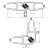 Gelco Set magnetických těsnění 45°pro sklo 8/8mm, 2000mm NDTL04