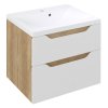 Sapho WAVE umyvadlová skříňka 60x65x47,8cm, bílá/dub alabama WA060-3022