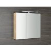 Sapho MIRRÓ galerka s LED osvětlením, 80x70x16cm, dub alabama MC080-0022