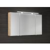 Sapho MIRRÓ galerka s LED osvětlením, 3x dvířka, 120x70x16cm, dub alabama MC121-0022