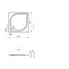 9113 1 sprchova vanicka ctvercova z liteho mramoru 80 x 80 cm linea nakres
