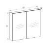 Mereo Koupelnová skříňka zrcadlová 80 cm, galerka, 2 x dvířka, Multidecor, Light Select Walnut CN798G82LSW1