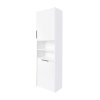 Mereo Vigo, koupelnová skříňka vysoká s košem, 180 cm, bílá lesk CN332