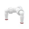 ALCA Dvojité kolínko G 1" × Ø 17–23 mm pro napojení pračky a myčky na sifon, se zpětnými klapkami P148Z