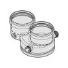 JUNKERS - BOSCH připojovací kus kouřovodu 2 x Ø 80mm PP V2 (dříve AZB 922), 7738113529